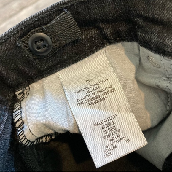 Levi's 510 Skinny Black Zip Up Jeans Adjustable Waist Size 12 Regular 26 x 26 - Picture 8 of 11